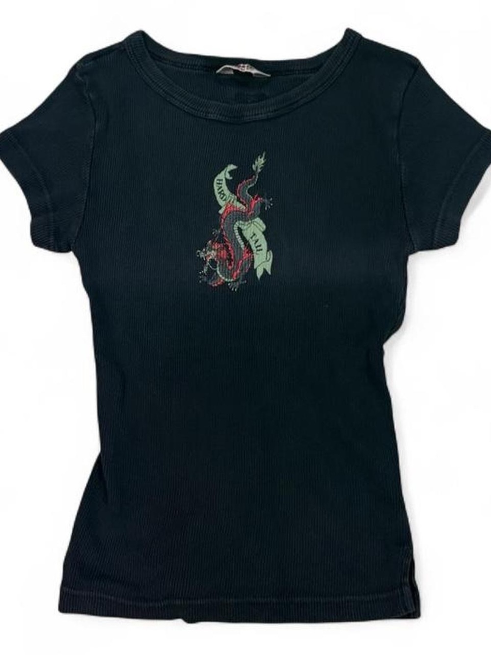 Y2K vintage Hard Tail ribbed baby tee dragon graphic